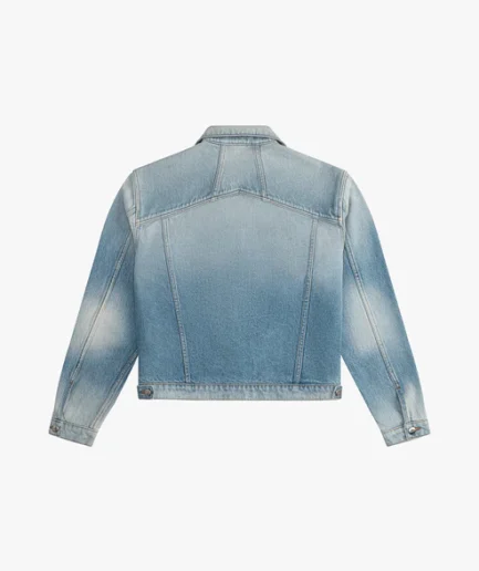 NECK-STRAP DROP-NECK DENIM TRUCKER JACKET