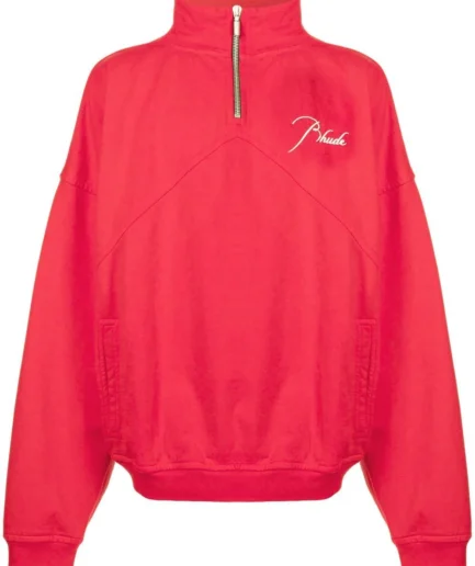 RHUDE embroidered half-zip sweatshirt