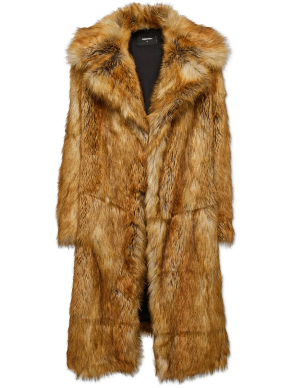 DSQUARED2 single-breasted faux-fur coat