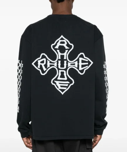 RHUDE Cross-print cotton sweatshirt