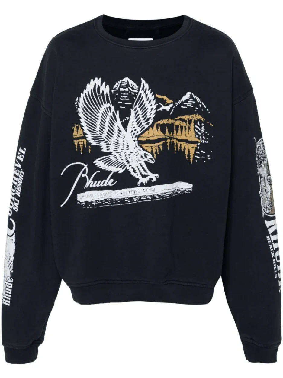 RHUDE graphic-print cotton sweatshirt