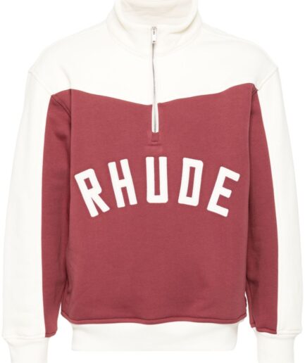 RHUDE contrast half-zip sweatshirt