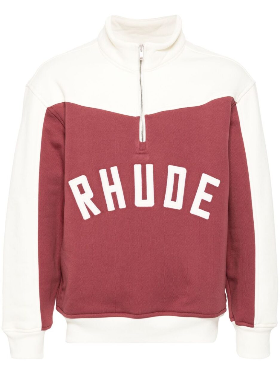 RHUDE contrast half-zip sweatshirt