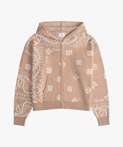 RHUDE BANDANA KNIT ZIP-UP