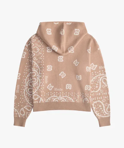 RHUDE BANDANA KNIT ZIP-UP