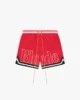 RHPF24SH01016 BASKETBALL LOGO SWIM SHORT RED BLACK WHITE 1