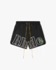 RHPF24SH01862 RHUDE ST TROPEZ CREST LOGO SHORT BLACK 1