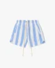 RHSS24SH17320280 STRIPED LOOP TERRY SHORT WHITE LIGHT BLUE 1