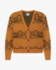 Rhude Bandana Knit Cardigan Sweatshirt Orange Black