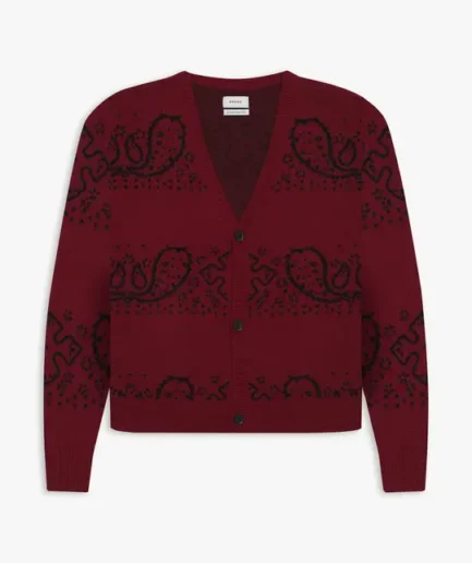 Rhude Bandana Knit Sweatshirt Maroon