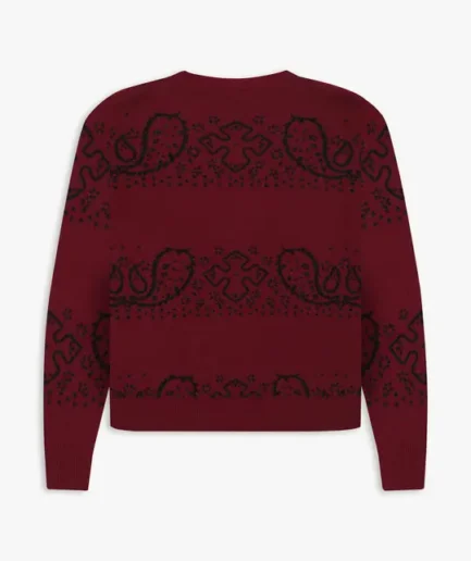 Rhude Bandana Knit Sweatshirt Maroon