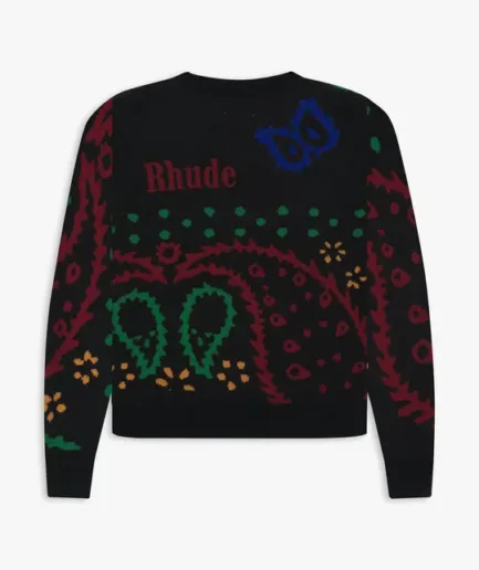 Rhude Bandana Knit Sweatshirt Black