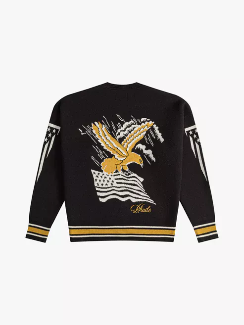 RHUDE EAGLE SOUVENIR KNIT CREWNECK