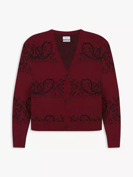 Rhude Bandana Knit Sweatshirt Maroon