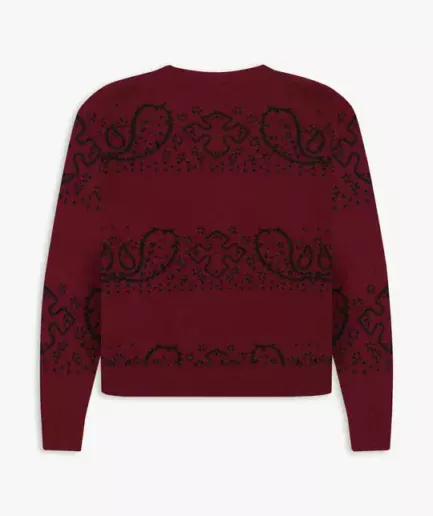 Rhude Bandana Knit Sweatshirt Maroon