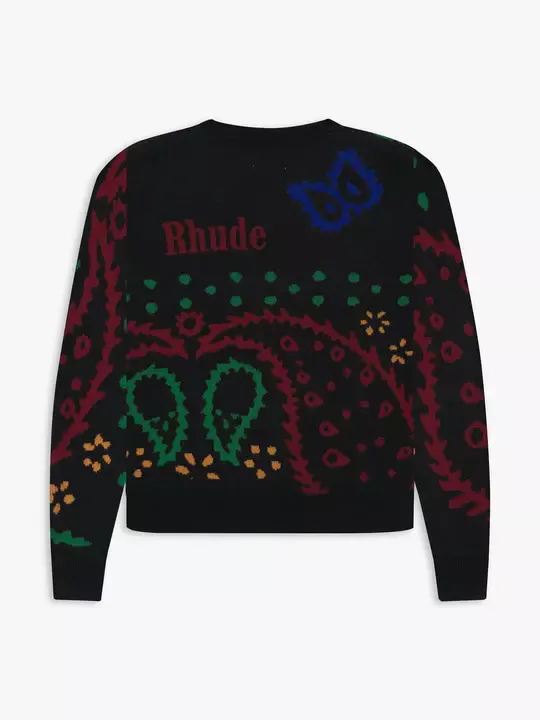 Rhude Bandana Knit Sweatshirt Black